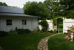 Garage viewed from Water Garden